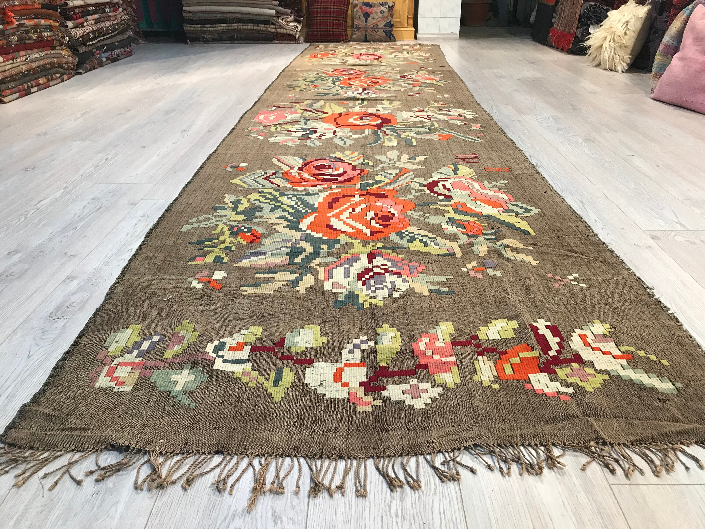 3x15 Vintage Balkans Chyprosky Rug Handmade Large Area Turkish Etsy
