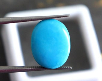 Natural Turquoise Cabochon Gemstone Unheated Untreated Turquoise Loose Stone 8.4Carat Oval Cut Certified Turquoise Sky Blue Turquoise Ring