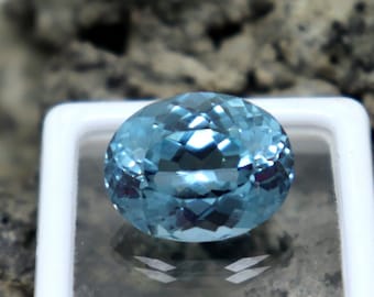 CGI Certified Aquamarine Loose Stone Light Blue Aquamarine Unheated Untreated 9Ct Oval Cut Mined Aquamarine Faceted Stone Gift For Her