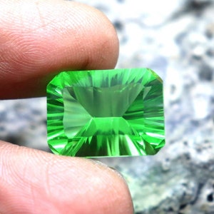 12.4CT Amazing Emerald Cut Green Peridot Unheated Untreated Gemstone Loose Peridot Certified Stone Faceted Peridot Making Jewelry Stone