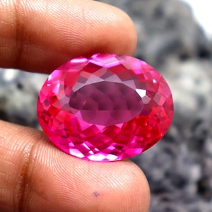 44.5CT BIG Size Pink Ruby Gemstone CGI Certified Ruby Very Precious Gem Real Ruby Oval Cut Loose Stone AAA Faceted Ruby Pendant Size Stone