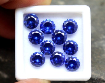 6mm Certified Sapphire Round Cut Blue Gem 10Pieces Earth Mined Sapphire Faceted Stone From Ceylon Sapphire Making Jewelry Stone BEST OFFER