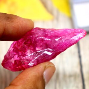 Certified Pink Ruby Raw Rough Gemstone Loose Ruby Rough Chunk Unheated Untreated Ruby Chunk Rough Stone 68ct Genuine Ruby Hand Mined Rough
