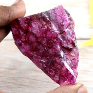 544Ct Earth Mined Pink Ruby Gemstone Chunk Rough Ruby Loose Uncut Rock Ruby Certified Raw Rough Gemstone Rough Chunk Ruby 73.5x52.6mm Rough
