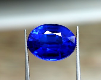 Natural Rich Blue Sapphire Stone Unheated Untreated Sapphire Loose Stone 9Carats Oval Cut Faceted Sapphire Stone Certified Sapphire AAA