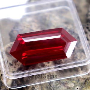 High Quality Red Ruby Gemstone 27.3Ct Excellent Hexagon Cut Natural Ruby Unheated Untreated Loose AAA Stone Certified Ruby Pendant Size