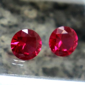 Rosa rubin naturlig ädelsten rundslipad rubin 6 mm 2 st. Certifierad rubin sten fasetterad burmesisk rubin örhänge storlek halsband storlek rubin julerbjudande