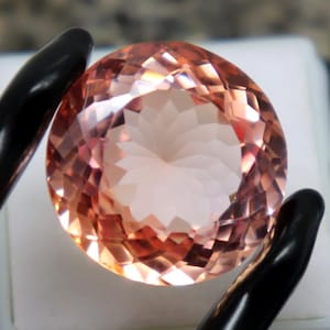 Saphir Padparadscha naturel, couleur orange clair, pierre non sertie, 27 carats, taille ronde, pierre certifiée saphir Padparadscha, meilleure qualité, meilleure offre
