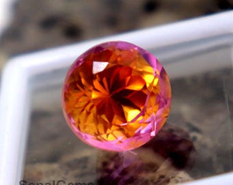 9.3 Carat Bi-Color Pitambari Sapphire, Round Faceted Loose Gemstone Untreated Unheated Premium Color And Quality Pitambari Sapphire Gemstone