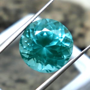 Piedra preciosa suelta de turmalina de excelente corte y calidad, 14,7 ct, turmalina indicolita de corte redondo, piedra natural, turmalina facetada AAA, gema certificada.