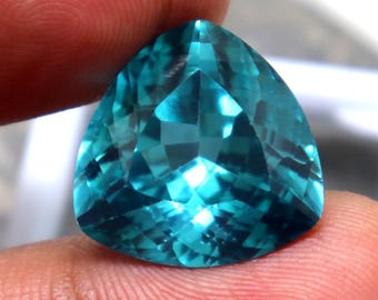 Natural Grandidierite Bluish Gemstone Loose Grandidierite  AAA Gemstone 16.4ct 15.7x8.8mm Trillion Cut Faceted Grandidierite Certified Stone