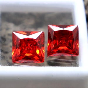 Orange Zircon Pair Stone Original Zircon Faceted Stone 11ct Square Cut Zircon Unheated Untreated Stone Certified Zircon For Jewelry Making