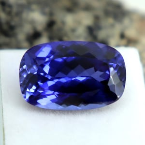 Natural Deep Blue Tanzanite Gem Loose Cushion Cut Tanzanite Certified Stone 19ct Faceted AAA Quality Tanzanite Gift For Her, Birthday Gift
