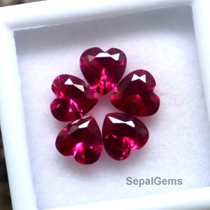 6mm Pink Ruby Natural Gem Heart Cut Ruby 10Carat Lot 10Piece(s) Certified Ruby Stone Faceted Ruby Earring Size Ruby AAA Quality Gemstone