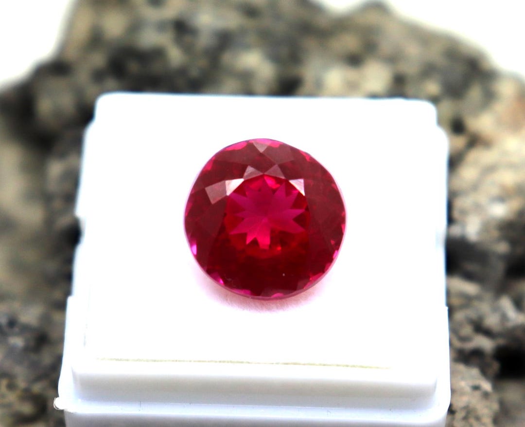 Ruby Pointstone High Quality Pink Ruby Gemstone Certified Ruby Round Cut Stone 10.3ct ...