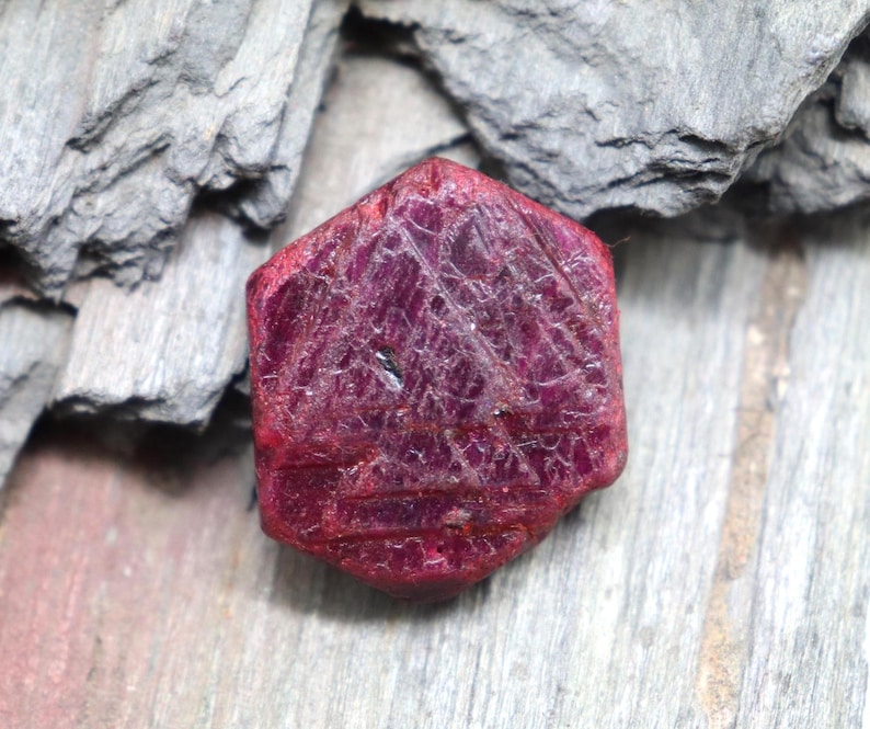 Ruby Hexagon Ruff Unheated Untreated Red Ruby Rough Stone Certified Raw Ruby Loose Rough ...