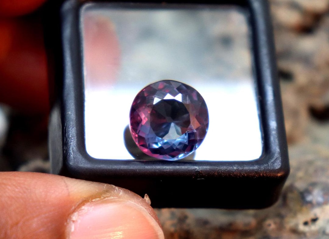 Unheated Untreated Alexandrite Color Changing Stone 5.2ct Round Cut AAA ...
