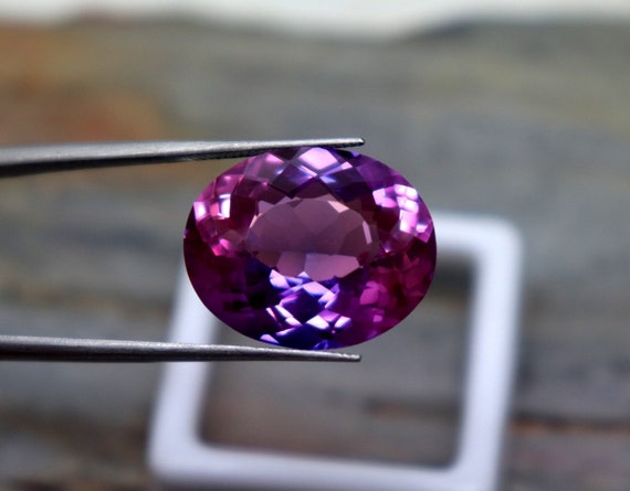 Pink & Violet Color Sapphire Gemstone Genuine Sapphire Faceted Stone Certified Bi Color Sapphire Loose Stone 18.5Carat Oval Cut Sapphire AAA