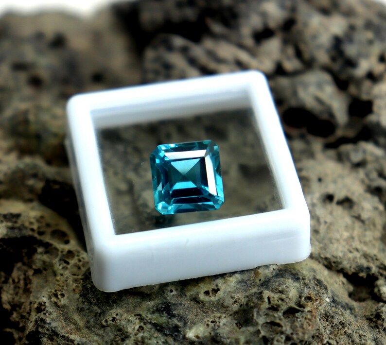 Excellent Quality Natural Paraiba Tourmaline Loose Gemstone 6.7Ct Faceted Radiant Shape Certified Paraiba Tourmaline Ring Size, Gift For Her image 7