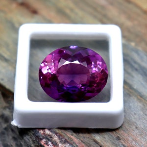 Rosa & violett färgad safir ädelsten äkta safir fasetterad sten certifierad tvåfärgad safir lös sten 18,5 karat ovalslipad safir AAA bild 2