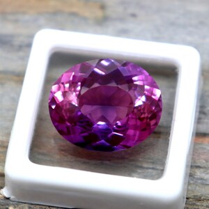 Rosa & violett färgad safir ädelsten äkta safir fasetterad sten certifierad tvåfärgad safir lös sten 18,5 karat ovalslipad safir AAA bild 7