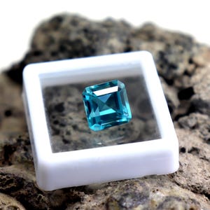 Excellent Quality Natural Paraiba Tourmaline Loose Gemstone 6.7Ct Faceted Radiant Shape Certified Paraiba Tourmaline Ring Size, Gift For Her image 5