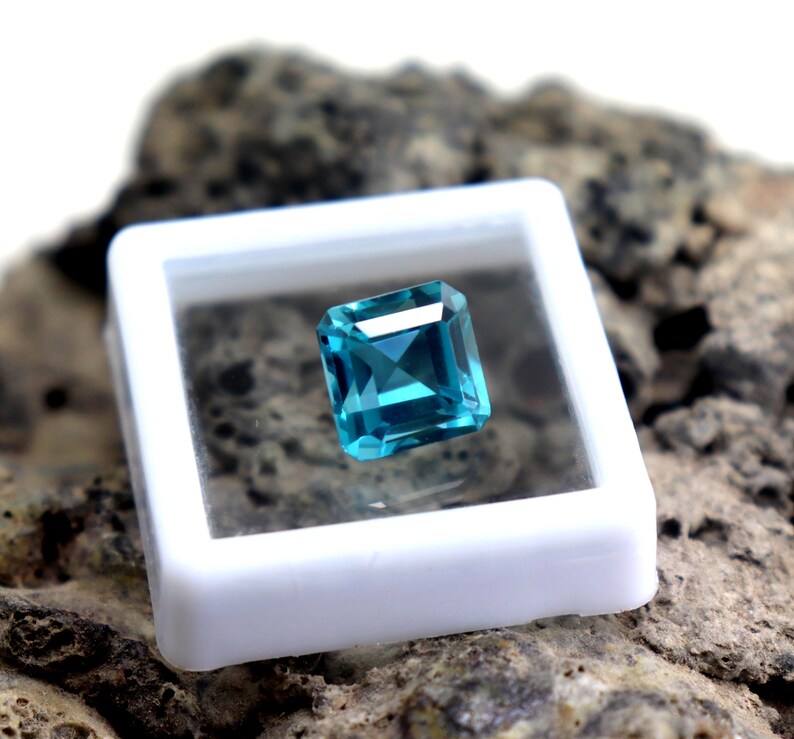 Excellent Quality Natural Paraiba Tourmaline Loose Gemstone 6.7Ct Faceted Radiant Shape Certified Paraiba Tourmaline Ring Size, Gift For Her image 5