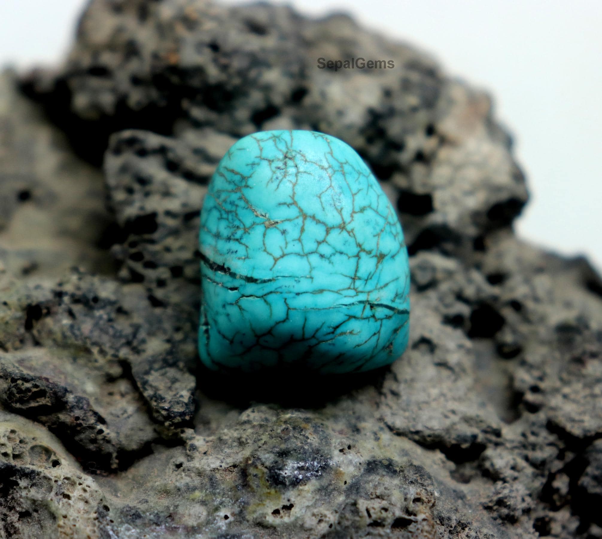 Turquoise Stained Rough Natural Blue Turquoise Rough Raw Stone 65.2CT Blue Turquoise Chunk ...