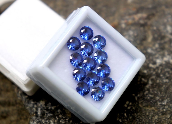 Certified 5mm Sapphire Blue Stone Faceted Round Cut Sapphire 10Carats 16-20Piece(s) Sapphire Gemstone Natural Sapphire Jewelry Making Stone