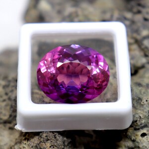 Rosa & violett färgad safir ädelsten äkta safir fasetterad sten certifierad tvåfärgad safir lös sten 18,5 karat ovalslipad safir AAA bild 3