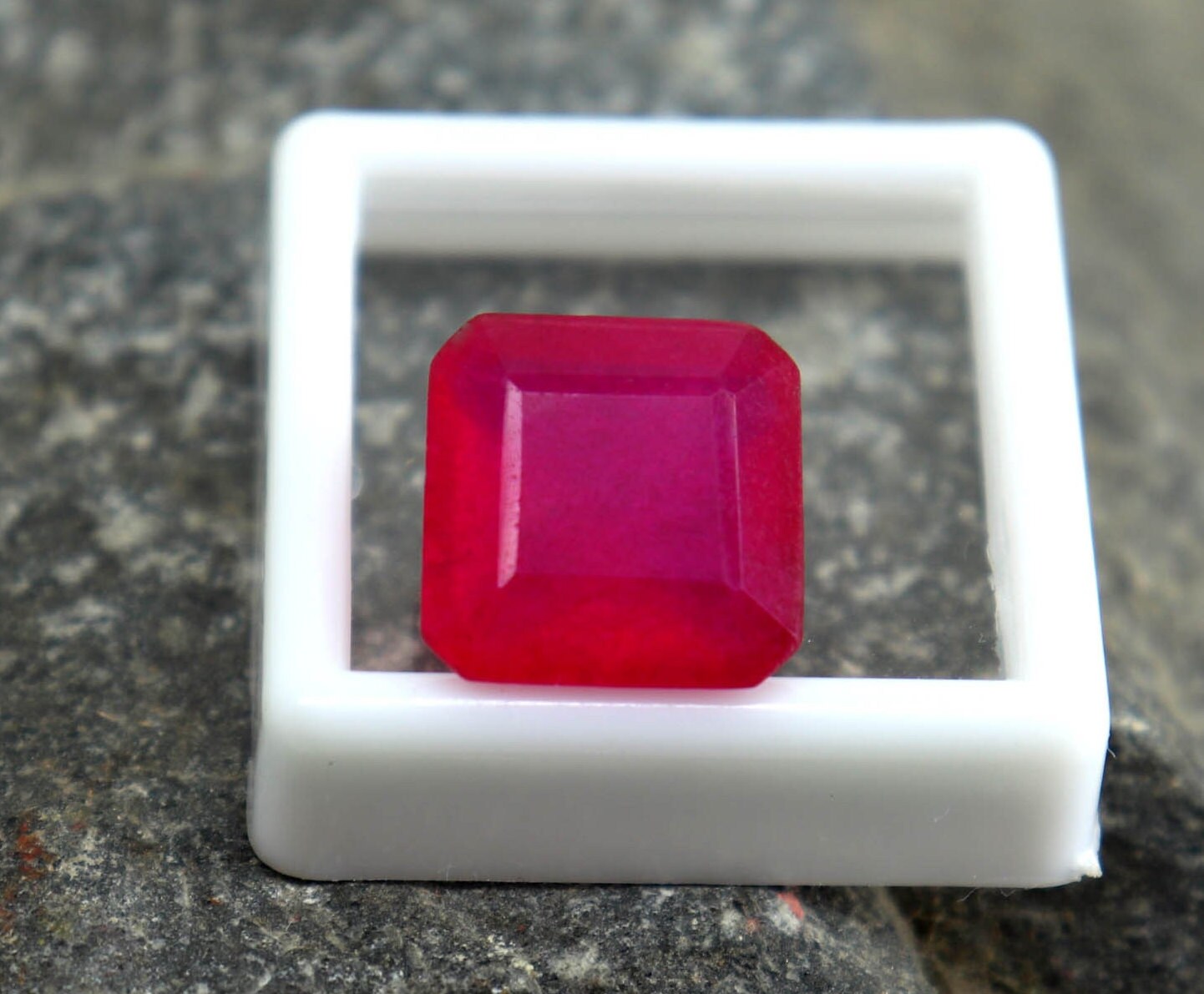 Certified Natural Unheated Utah Red Beryl (Bixbite) Loose Gemstone - 8.00 Ct Square Cushion Cut