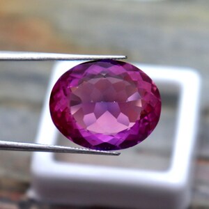 Rosa & violett färgad safir ädelsten äkta safir fasetterad sten certifierad tvåfärgad safir lös sten 18,5 karat ovalslipad safir AAA bild 8