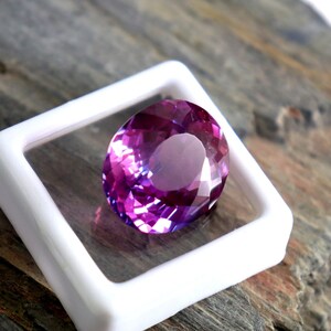 Rosa & violett färgad safir ädelsten äkta safir fasetterad sten certifierad tvåfärgad safir lös sten 18,5 karat ovalslipad safir AAA bild 5