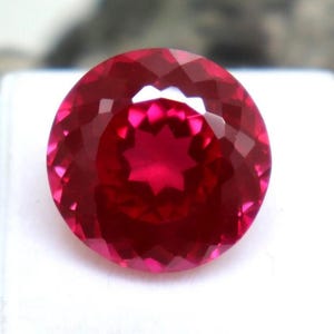 Rubí rojo suelto sin tratar y sin calentar de 36 quilates, rubí birmano facetado, rubí de corte redondo de 36 quilates, rubí certificado facetado, tamaño de anillo de piedra preciosa, rubí