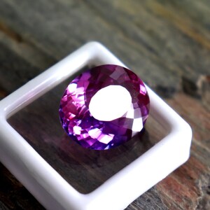 Rosa & violett färgad safir ädelsten äkta safir fasetterad sten certifierad tvåfärgad safir lös sten 18,5 karat ovalslipad safir AAA bild 6