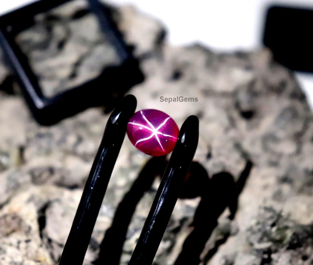 Very Excellent Natural Star Ruby Loose Oval Cut Gemstone Red Star Ruby ...