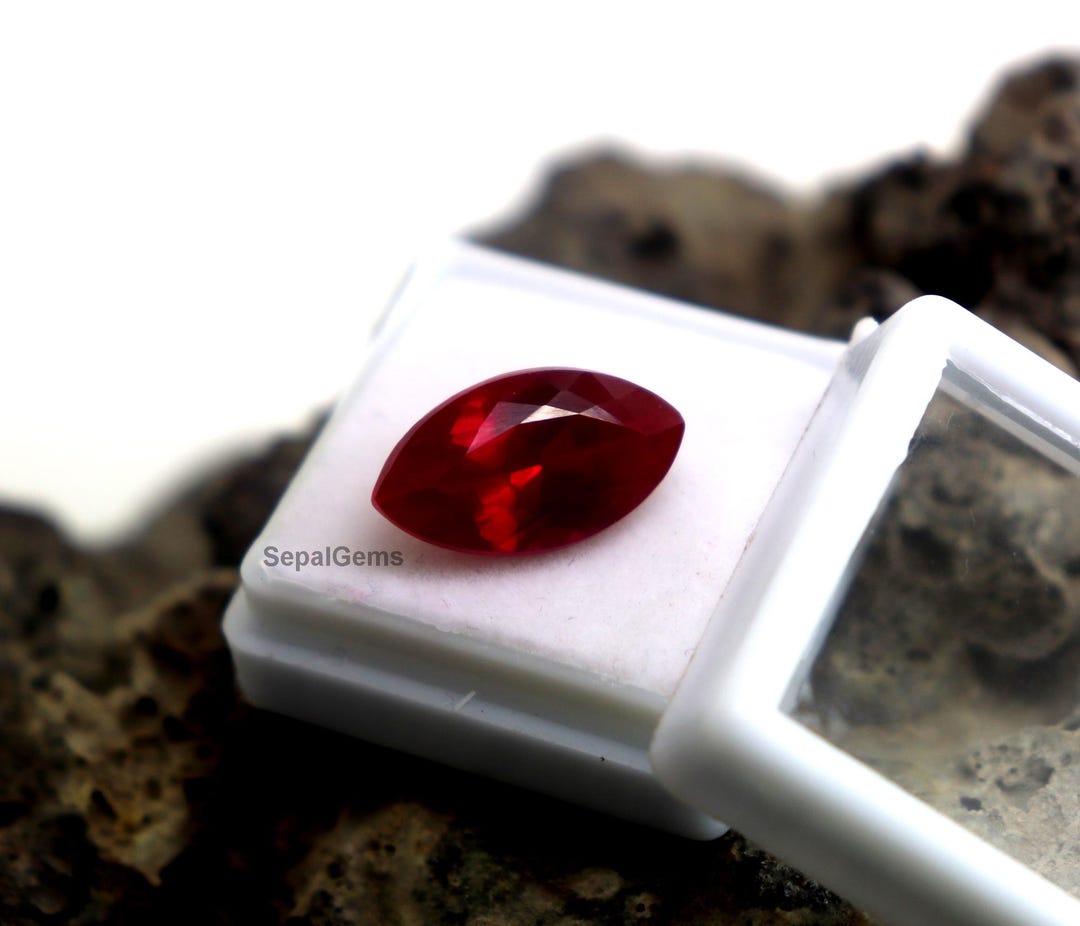 Perfect Ruby Natural Red Ruby Gemstone Beautiful Faceted Marquise Cut Ruby Stone 9 ...