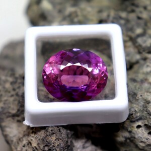 Rosa & violett färgad safir ädelsten äkta safir fasetterad sten certifierad tvåfärgad safir lös sten 18,5 karat ovalslipad safir AAA bild 4