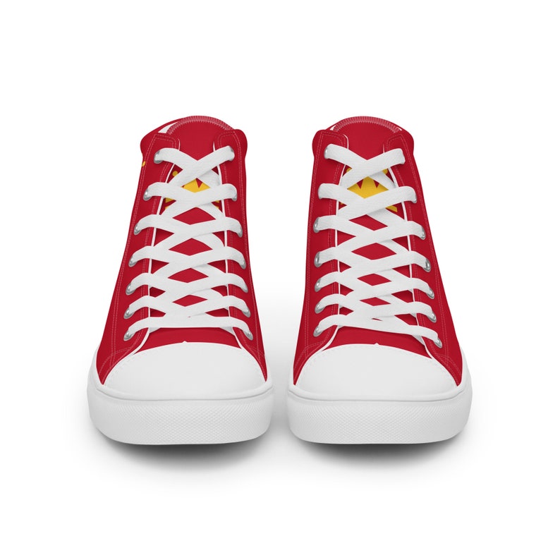 Mens High Top Canvas Shoes Red Etsy
