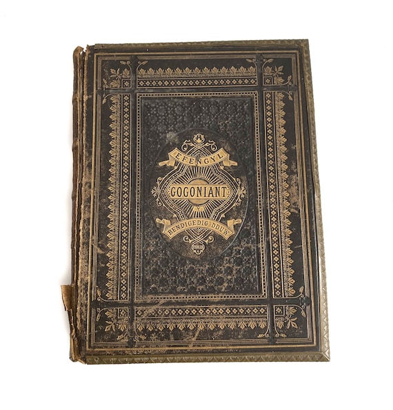 Large Welsh Family Bible Circa 1860, Antique Illustrated Holy