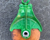Vintage Starline Cast Iron Barn Block with Wooden Pulley
