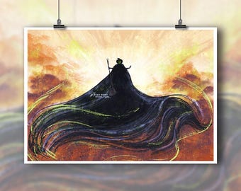 Wicked Defying Gravity Elphaba Art Print Cynthia Erivo Poster Painting