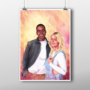 Le docteur et Ruby Sunday Illustration Doctor Who Art Print - Ncuti Gatwa Millie Gibson Poster