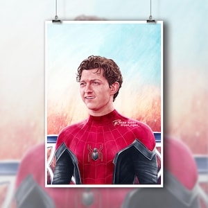 Spider-Man Far From Home &quot;Eu realmente gosto de você&quot; Ilustração Arte Impressão - Peter Parker Tom Holland Poster