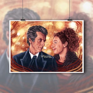 Twelfth Doctor and River Song Art Print