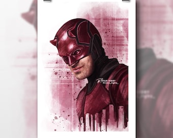 Daredevil Illustration Matt Murdock Art Print - Charlie Cox Painting Poster