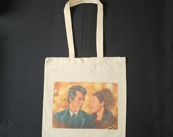 Twelfth Doctor and River Song Art Print Tote Bag Illustration Doctor Who