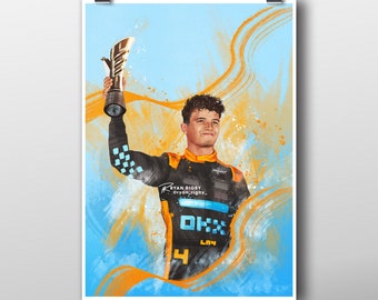 Lando Norris P2 at the Singapore Grand Prix Art Print - Formula 1 Poster