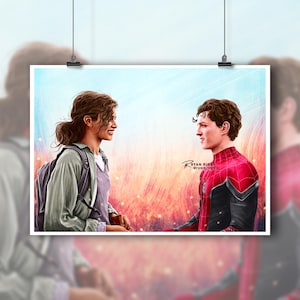 Peter und MJ - Spider-Man Far From Home Kunstdruck Gemälde aktualisiert