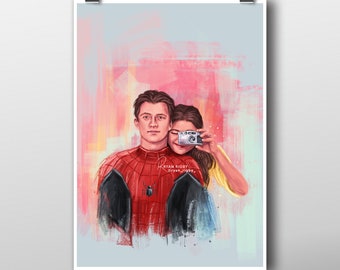 Her Spider-Man, His MJ - Tom Holland and Zendaya Art Print